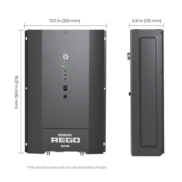 Renogy REGO 3000W 12V Pure Sine Wave HF Inverter Charger Split-Phase Design