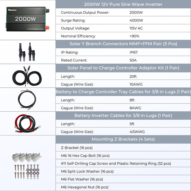 Renogy 400W 12V Complete Solar Kit With Two 100Ah Deep-Cycle AGM / LiFePO4 Batteries