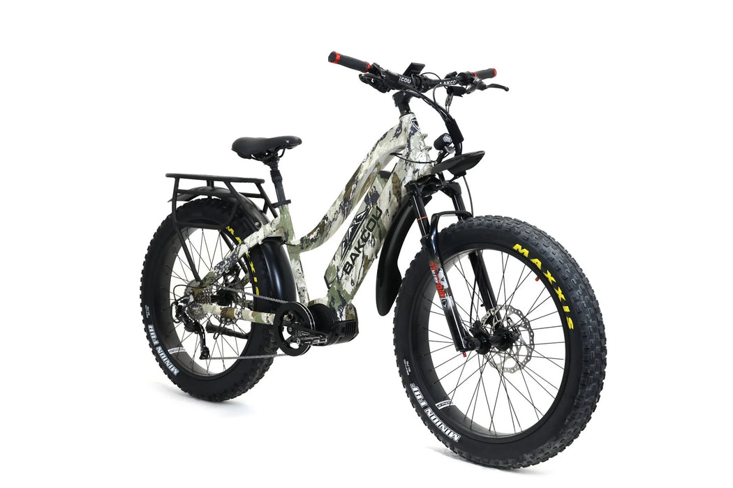 Bakcou Mule Step-Through 26" 1500W Fat Tire Electric Mountain Hunting Bike Bafang Ultra Mid Drive Motor