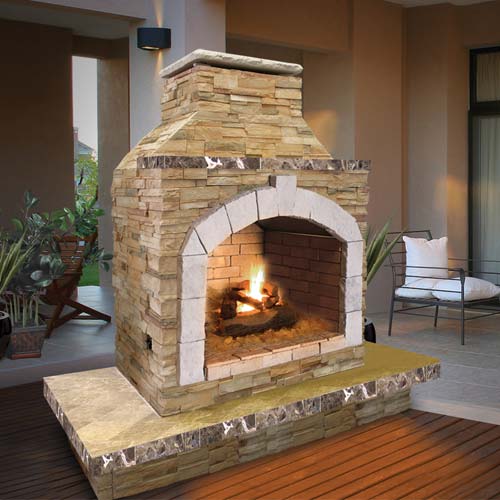 Cal Flame 72” x 38” x 78” Outdoor Fireplace FRP909-3