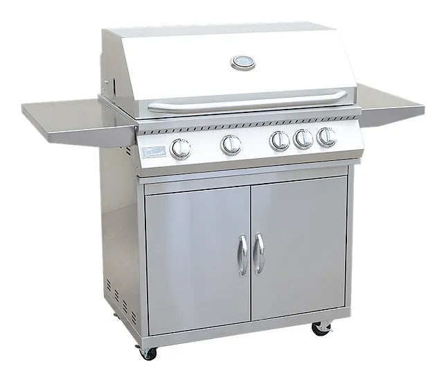 KoKoMo Grills 4 Burner 32" Cart Model BBQ Grill With Locking Casters 304 Stainless Steel