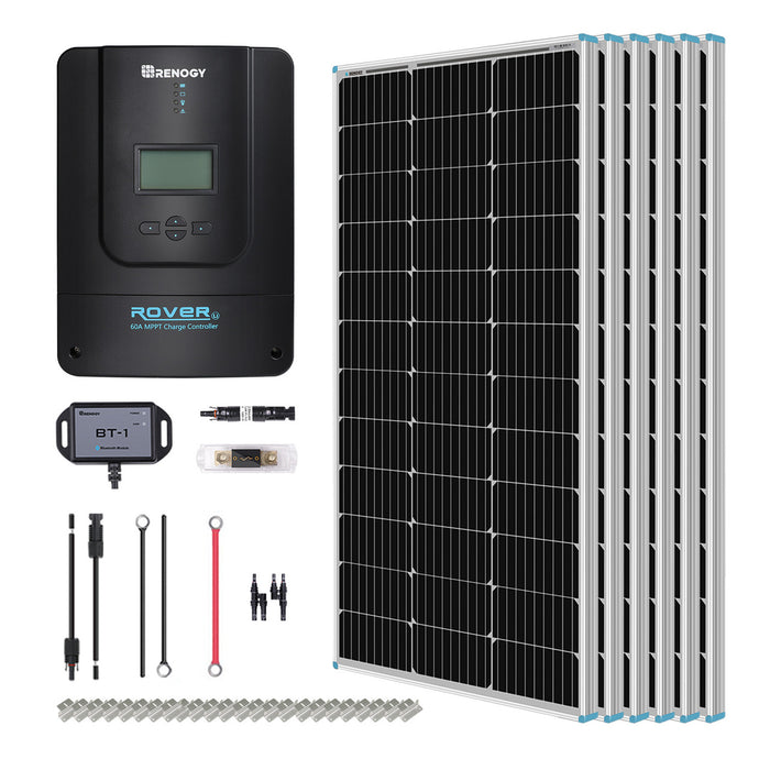 Renogy 600W 12V/24V Monocrystalline Solar Premium Kit With Rover 60A Charger Controller