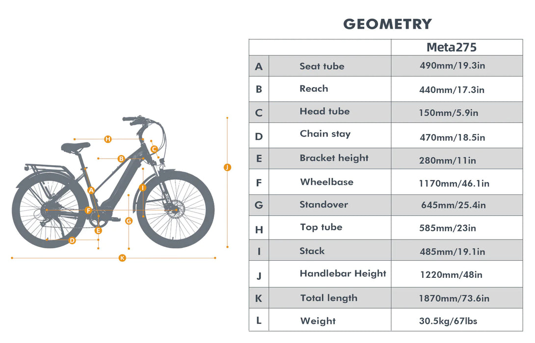 Eunorau META275 48V 500W Step-Thru/Step Over Electric Cruiser Bike