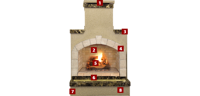 Cal Flame 48” x 28” x 78” Outdoor Fireplace FRP908-1