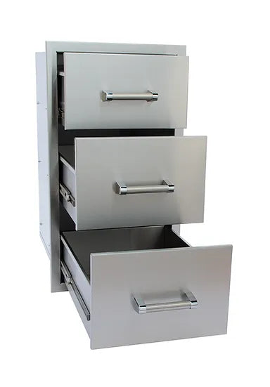 KoKoMo Grills Outdoor Kitchen Stainless Steel Triple Drawer KO-TD18