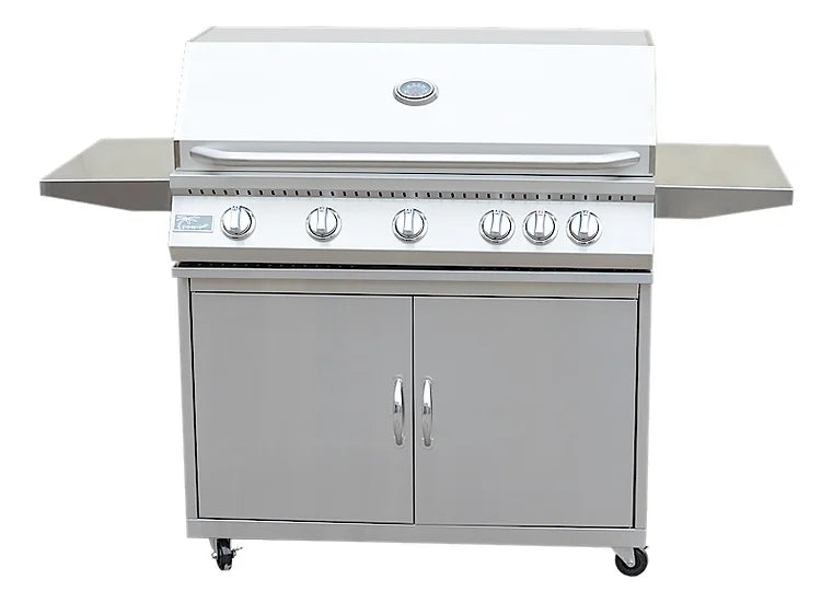 KoKoMo Grills 5 Burner 40" Cart Model BBQ Grill With Locking Casters 304 Stainless Steel