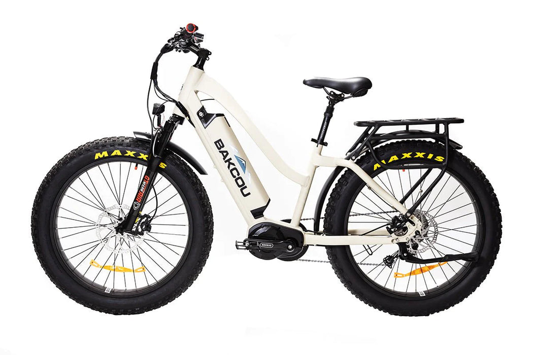 Bakcou Mule Step-Through 26" 1500W Fat Tire Electric Mountain Hunting Bike Bafang Ultra Mid Drive Motor