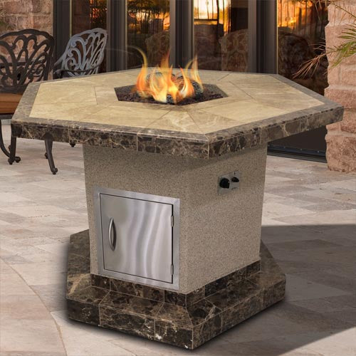 Cal Flame 61” Hexagon x 45” Outdoor Fire Pit FPT-H1050T