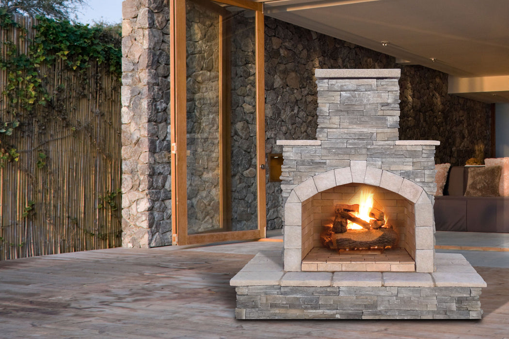 Cal Flame 72” x 38” x 78” Outdoor Fireplace FRP908-3