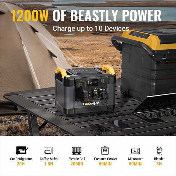 BougeRV NCM 1100Wh Portable Power Station ISE120M