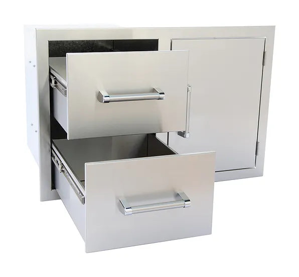 KoKoMo Grills Outdoor Kitchen Stainless Steel Two Drawer - One Door Combo KO-ALPDC