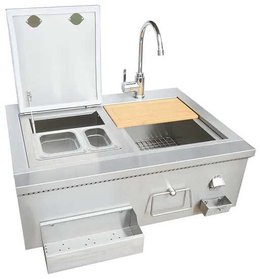 KoKoMo Grills 30" Built-In Cocktail Station With Sink KO-30CKT-SNK