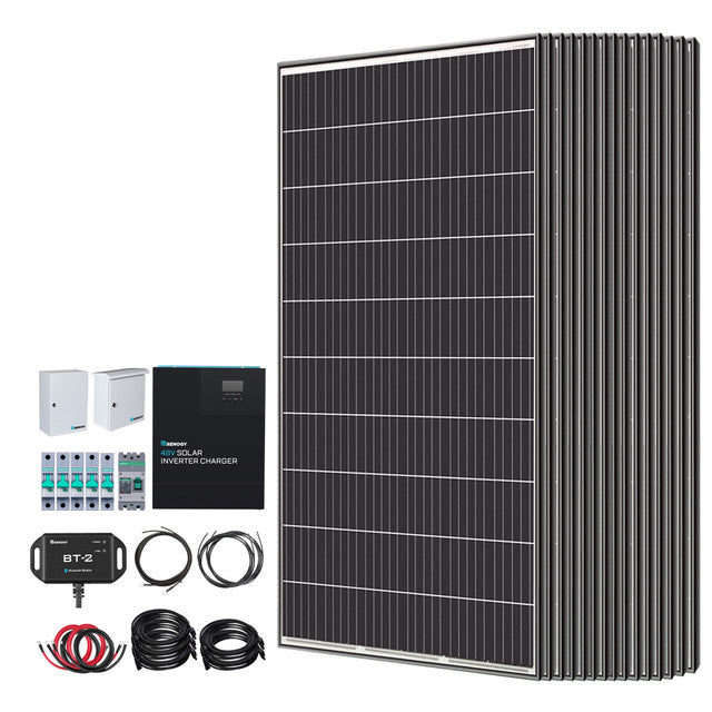 Renogy 1200W/2500W/4800W Tiny House Home Cabin Kit With All In One 48V 3500W Solar Inverter Charger