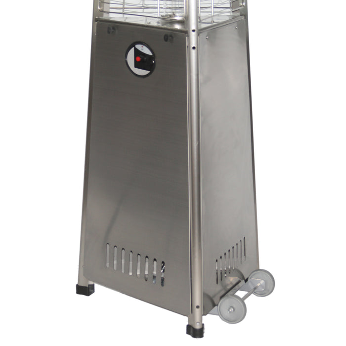 RADtec 93" Pyramid Flame Propane Patio Heater - Stainless Steel Finish (41,000 BTU)