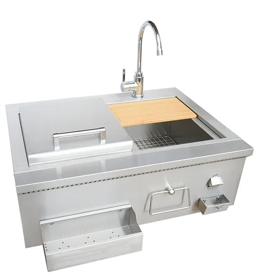 KoKoMo Grills 30" Built-In Cocktail Station With Sink KO-30CKT-SNK