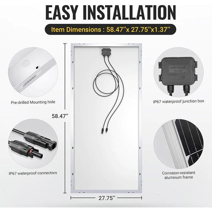 BougeRV 2000W Solar Panel Kit ISE114-10-KITS