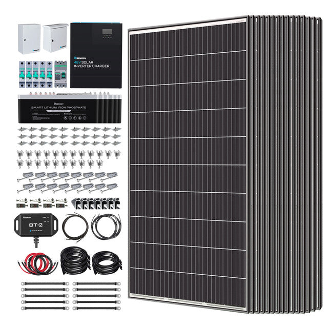 Renogy 1200W/2500W/4800W Tiny House Home Cabin Kit With All In One 48V 3500W Solar Inverter Charger