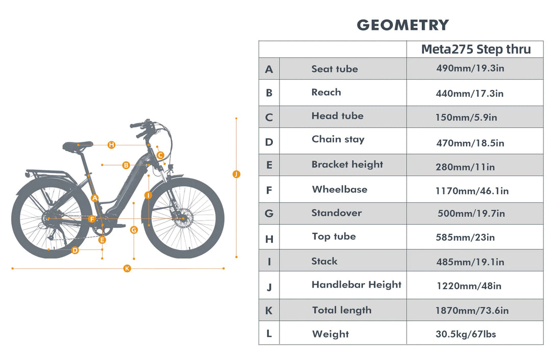 Eunorau META275 48V 500W Step-Thru/Step Over Electric Cruiser Bike