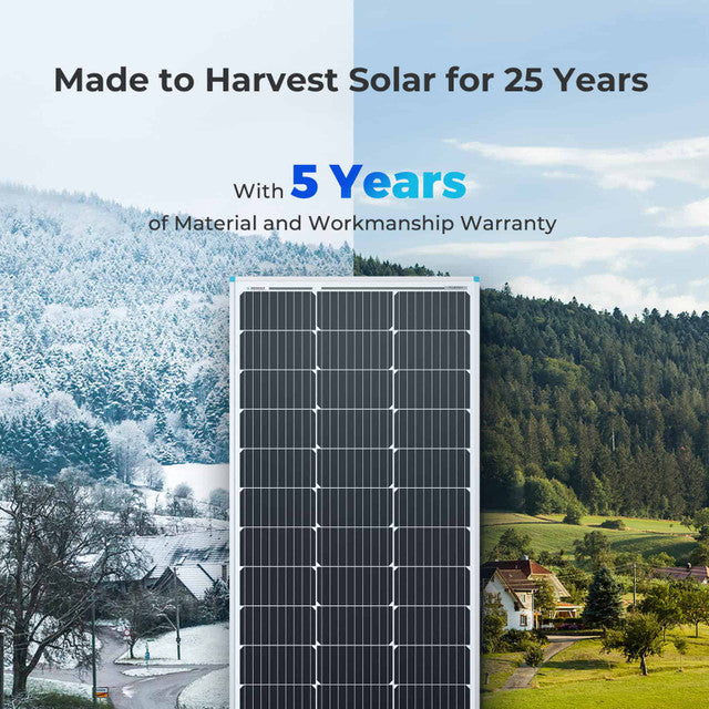 Renogy 100 Watt 12 Volt Rigid Monocrystalline Solar Panel (Compact Design)