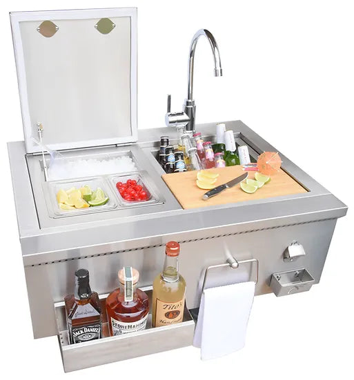 KoKoMo Grills 30" Built-In Cocktail Station With Sink KO-30CKT-SNK