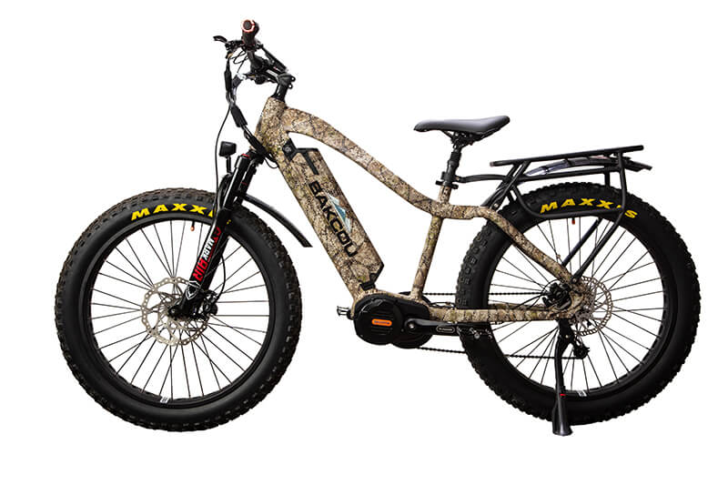 Bakcou Mule Step-Through 26" 1500W Fat Tire Electric Mountain Hunting Bike Bafang Ultra Mid Drive Motor