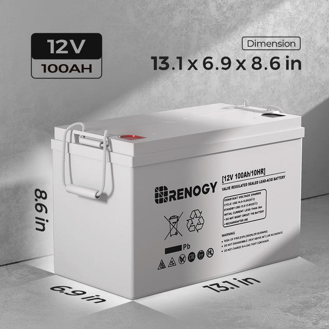 Renogy 12V 100Ah AGM Deep Cycle Battery