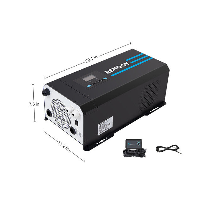 Renogy 3000W 12V Pure Sine Wave Inverter Charger With LCD Display