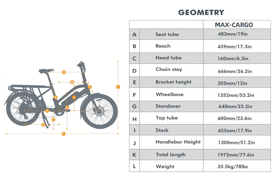 Eunorau MAX-CARGO 2.0 24' Wheel 48V 750W Long Trail Cargo Electric Bike