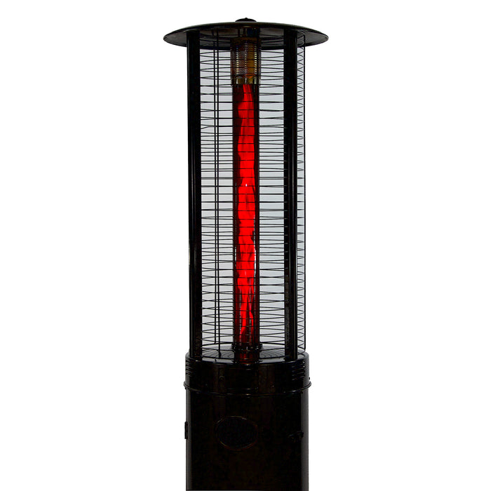 RADtec 80" Ellipse Flame Propane Patio Heater - Black with Ruby Glass (41,000 BTU)