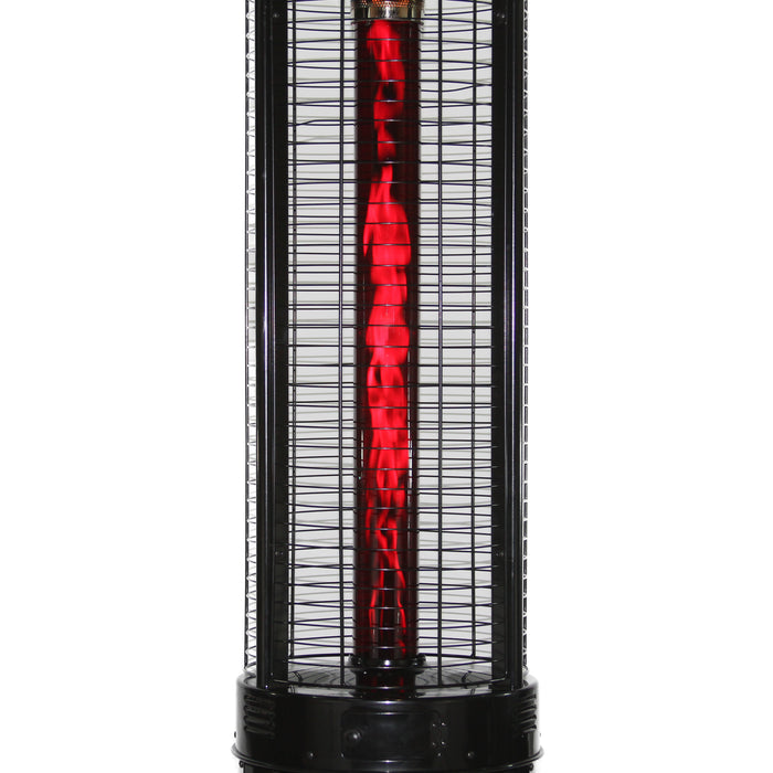 RADtec 80" Ellipse Flame Propane Patio Heater - Black with Ruby Glass (41,000 BTU)