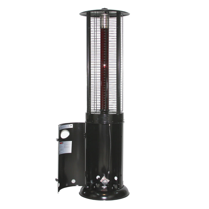 RADtec 80" Ellipse Flame Propane Patio Heater - Black with Ruby Glass (41,000 BTU)