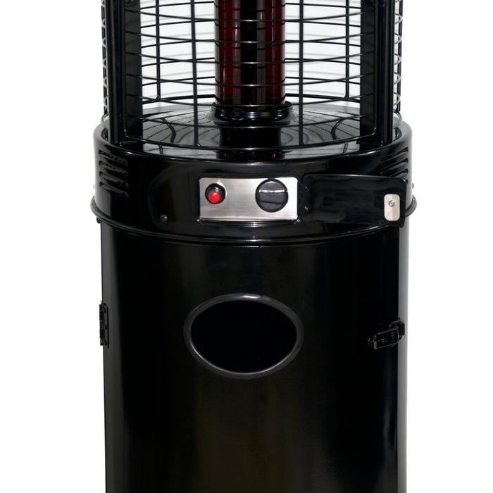 RADtec 80" Ellipse Flame Propane Patio Heater - Black with Ruby Glass (41,000 BTU)