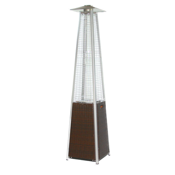 RADtec 89" Tower Flame Propane Patio Heater - Dark Brown Wicker (41,000 BTU)