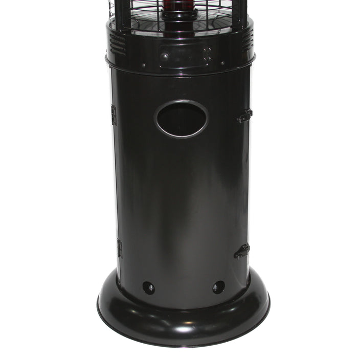 RADtec 80" Ellipse Flame Propane Patio Heater - Black with Ruby Glass (41,000 BTU)