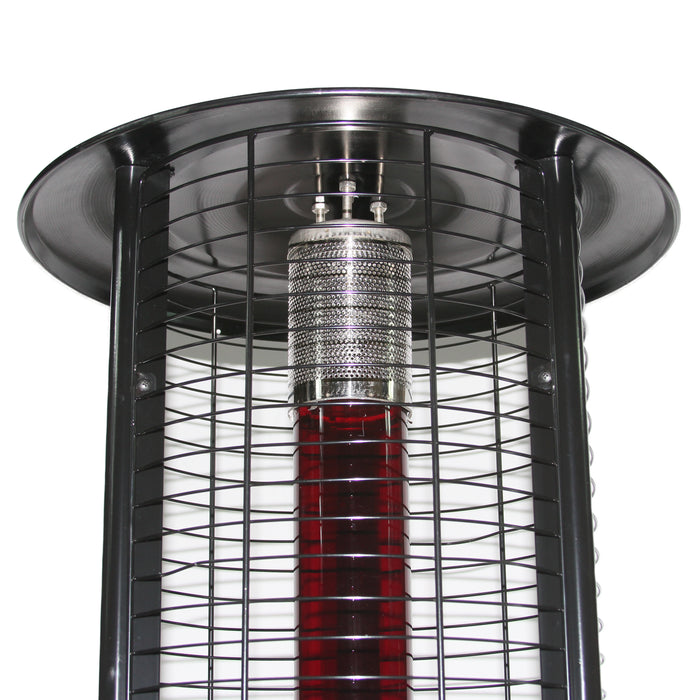 RADtec 80" Ellipse Flame Propane Patio Heater - Black with Ruby Glass (41,000 BTU)