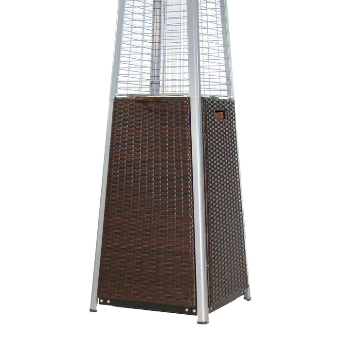 RADtec 89" Tower Flame Propane Patio Heater - Dark Brown Wicker (41,000 BTU)