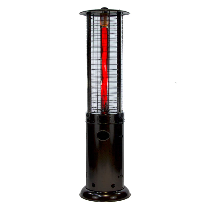 RADtec 80" Ellipse Flame Propane Patio Heater - Black with Ruby Glass (41,000 BTU)