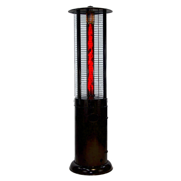 RADtec 80" Ellipse Flame Propane Patio Heater - Black with Ruby Glass (41,000 BTU)