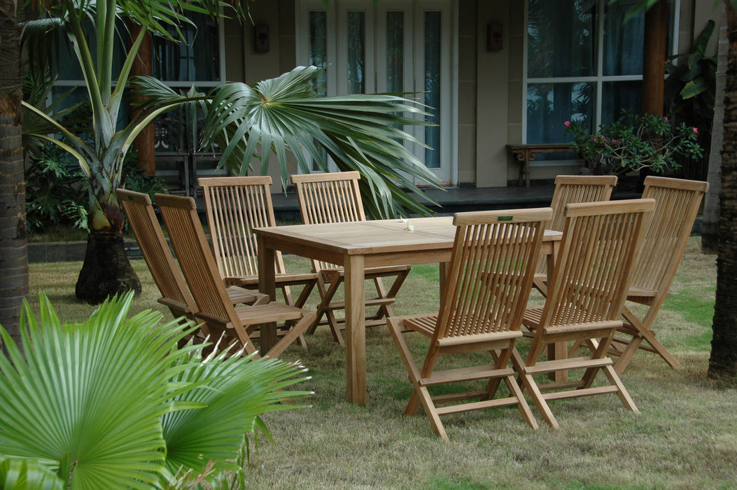 Anderson Teak Windsor Classic Chair 9-Pieces Folding Dining Set SET-104B