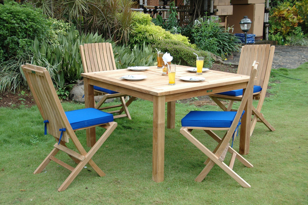 Anderson Teak Windsor Comfort Chair 5-Pieces Folding Dining Set SET-105B