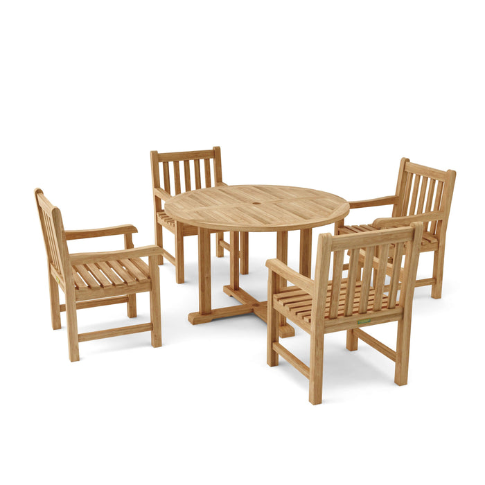 Anderson Teak Tosca Classic Armchair 5-Pieces Dining Set SET-27