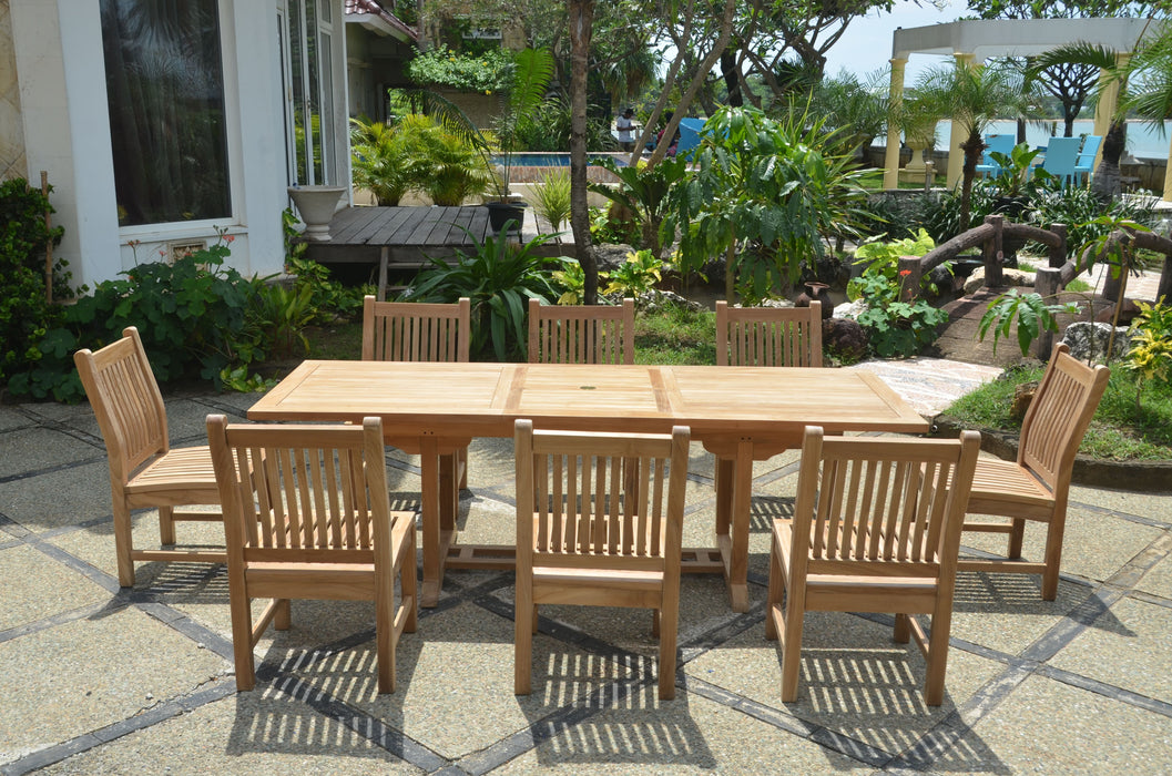 Anderson Teak Bahama Sahara 9-Pieces 8' Rectangular Dining Set SET-81