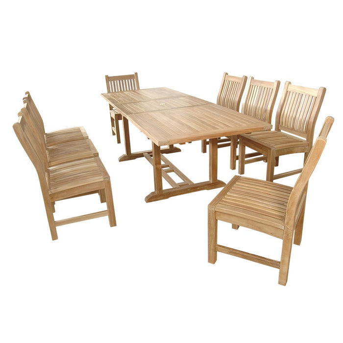 Anderson Teak Bahama Sahara 9-Pieces 8' Rectangular Dining Set SET-81