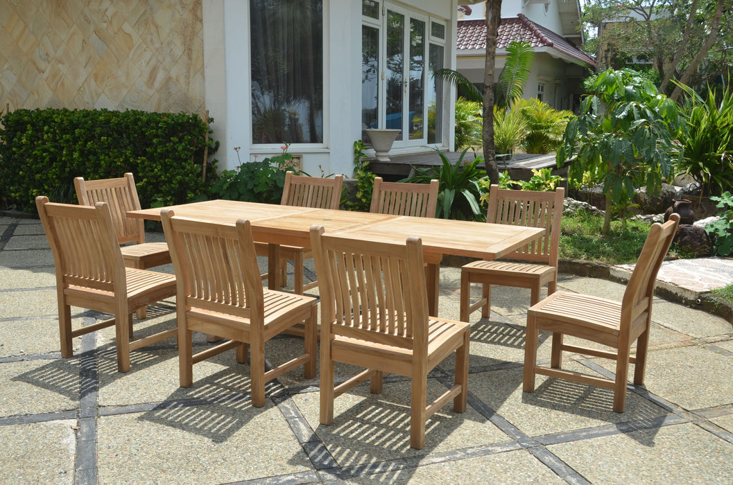 Anderson Teak Bahama Sahara 9-Pieces 8' Rectangular Dining Set SET-81