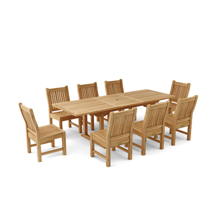 Anderson Teak Bahama Sahara 9-Pieces 8' Rectangular Dining Set SET-81