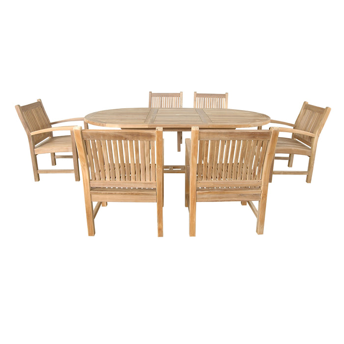 Anderson Teak Bahama Sahara Armchair 7-Pieces 87" Oval Dining Set SET-86