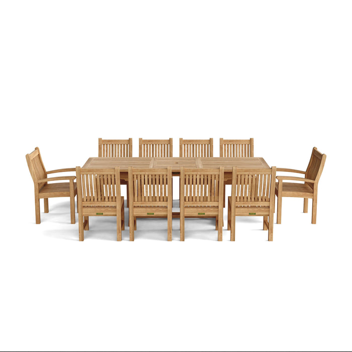 Anderson Teak Bahama Sahara 11-Pieces 8' Rectangular Dining Set SET-88